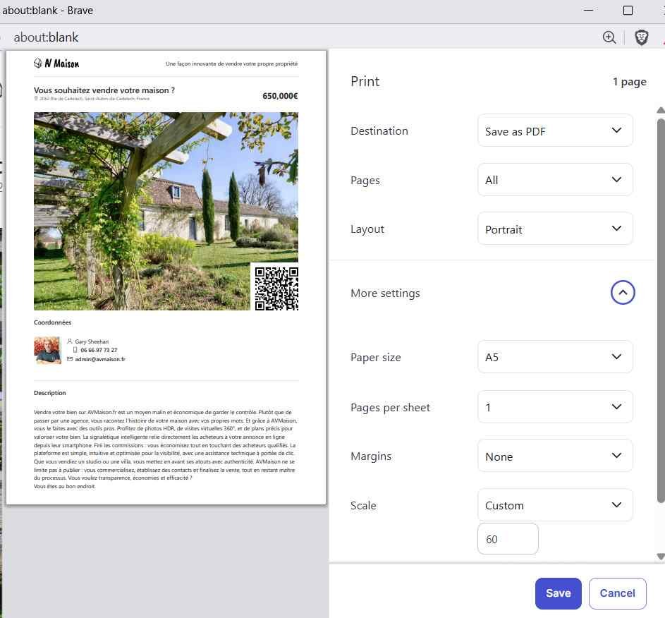 Make your avmaison property flyer